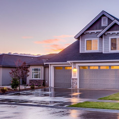 Happy client with garage door